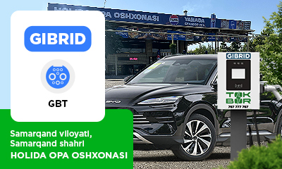 There was installed a TOKBOR GIBRID charging station at the “HOLIDA OPA OSHXONASI” parking lot, in Samarkand,  