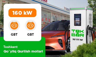 Qo‘yliq Qurilish mollari avtoturargohida 160 kVt GBT/GBT quvvatli TOKBOR quvvatlantirish stansiyasini o‘rnatdik.