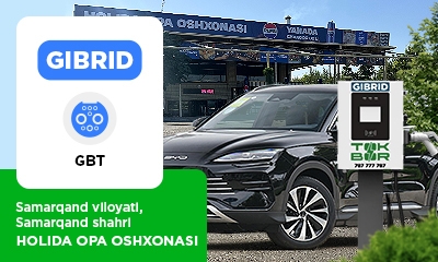 В Самарканде на парковке «HOLIDA OPA OSHXONASI» установили зарядную станцию TOKBOR GIBRID.