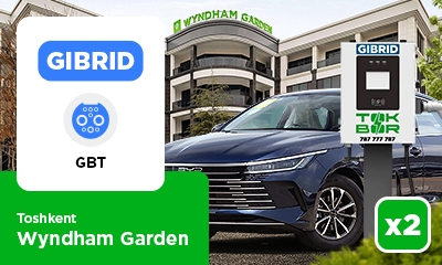 На парковке отеля «Wyndham Garden» установили 2 зарядные станции TOKBOR GIBRID GBT.