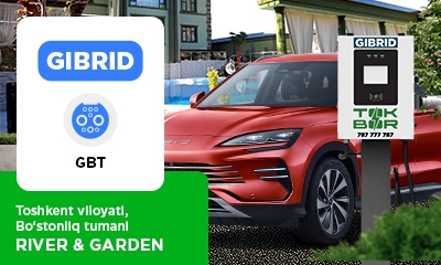 На парковке «RIVER & GARDEN » мы установили зарядную станцию TOKBOR GIBRID GBT.