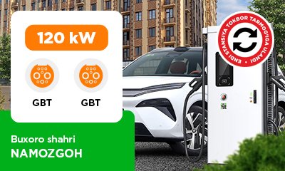 «Namozgoh » TJM avtoturargohida 120kW TOKBOR stansiyasini o‘rnatdik.