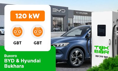 Бухорода «Byd & Hyundai Bukhara» автосалонининг автотураргоҳида 120 кW GBT